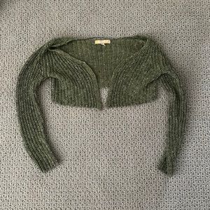 Green sweater crop top